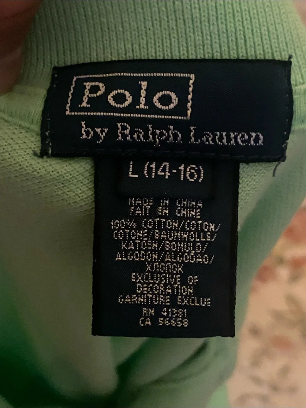 Youth Neon Green Ralph Lauren Polo Shirt Sz L